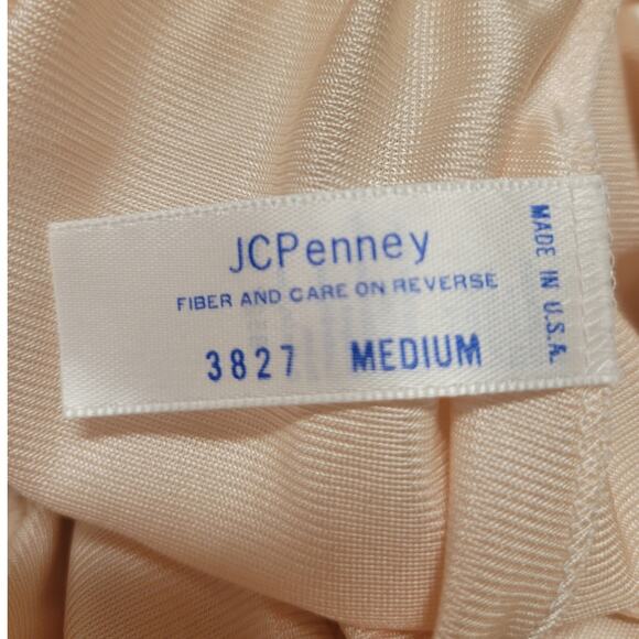 Vintage JC Penny‎ 1970's Beige Lace Trimmed Slip 100% Anton III Nylon Women's M - Picture 3 of 5